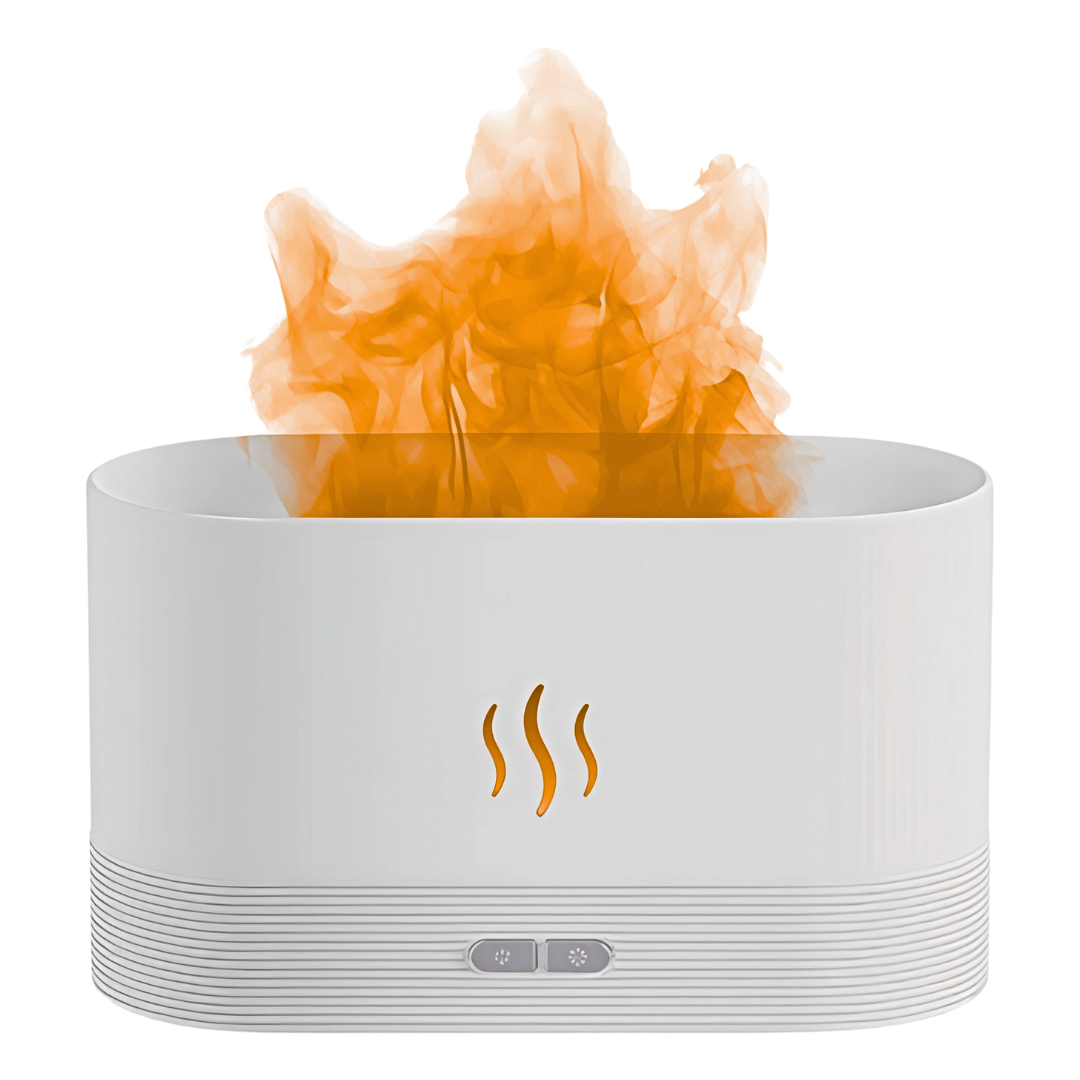 GlowMist Flame – Aromatherapie-Diffuser mit LED-Flammenlicht & Ultraschall-Technologie – Raumduft, Stressreduktion & Hautbefeuchtung
