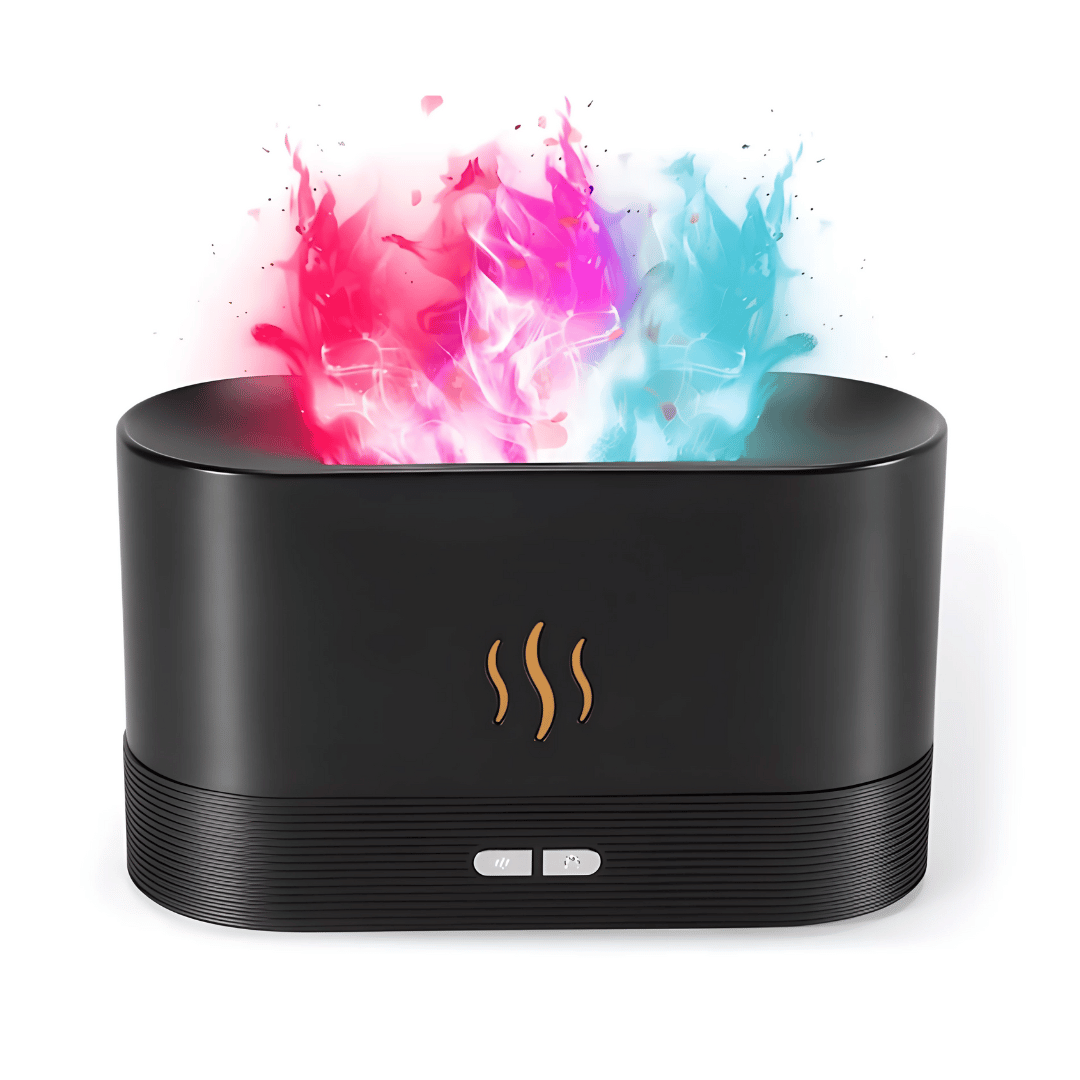 GlowMist Flame – Aromatherapie-Diffuser mit LED-Flammenlicht & Ultraschall-Technologie – Raumduft, Stressreduktion & Hautbefeuchtung