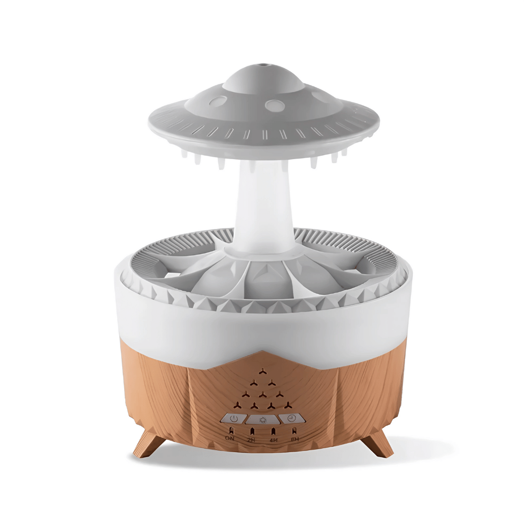 AromaOrbit Luftbefeuchter – UFO Diffusor mit Regen-Effekt für Raumduft & angenehme Luftfeuchtigkeit
