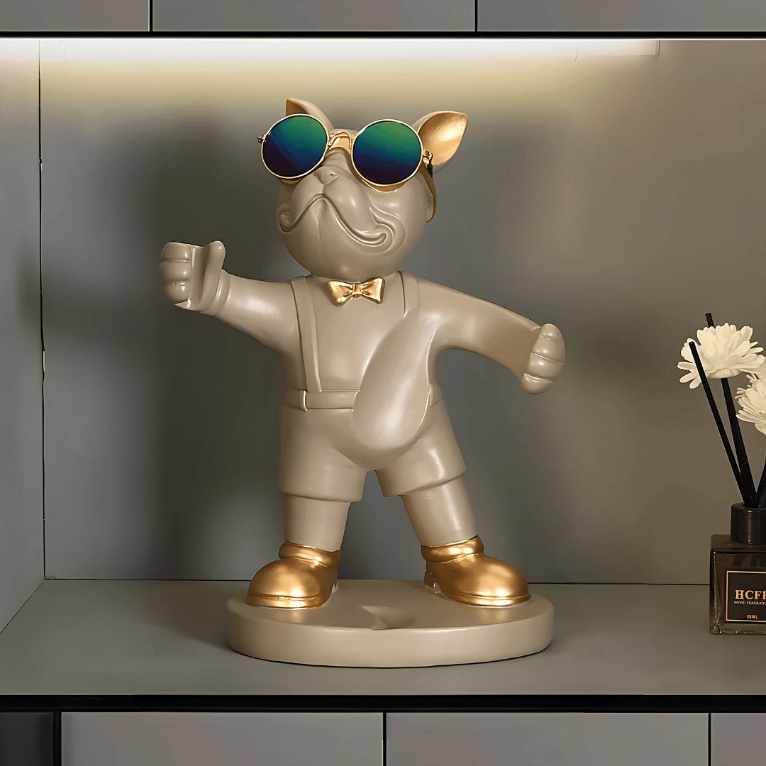 French Bulldog Weinhalter – Moderne Kunst Tischdeko & Geschenk für Weinfreunde