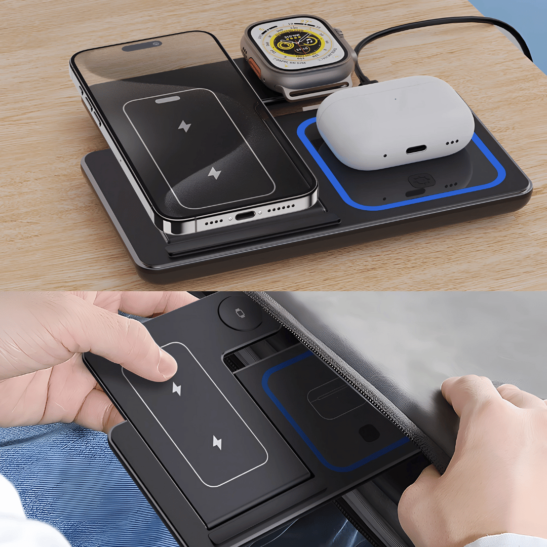 Ladestation Pro 3-in-1 Wireless Charger – 30W Schnellladegerät für iPhone, Apple Watch & AirPods