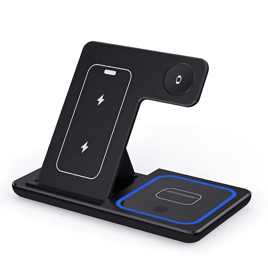 Ladestation Pro 3-in-1 Wireless Charger – 30W Schnellladegerät für iPhone, Apple Watch & AirPods