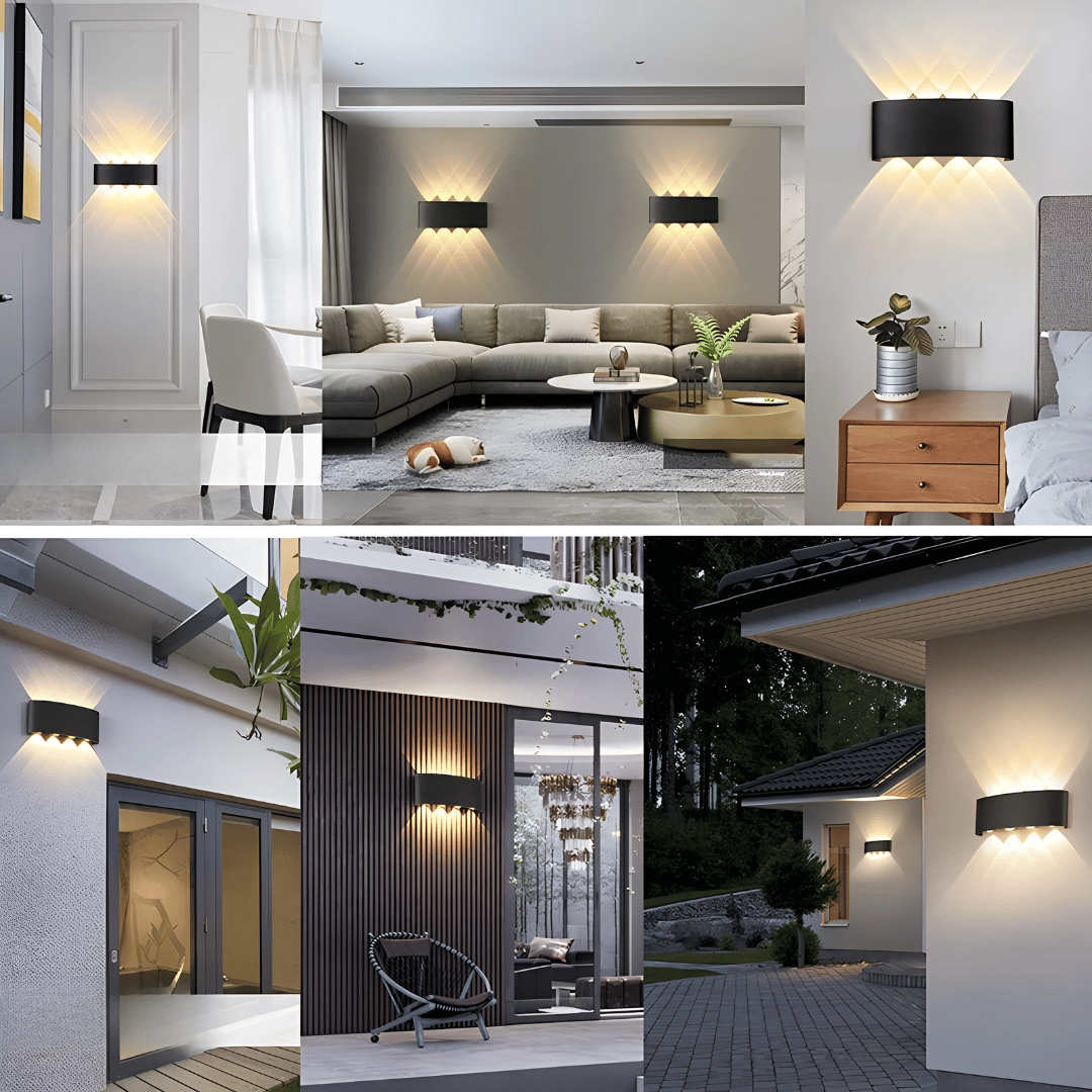 LumaGlow Wandlampe - Wiederaufladbare LED Innenlampe & Außenlampe - dimmbar & wetterfest für stimmungsvolles Licht