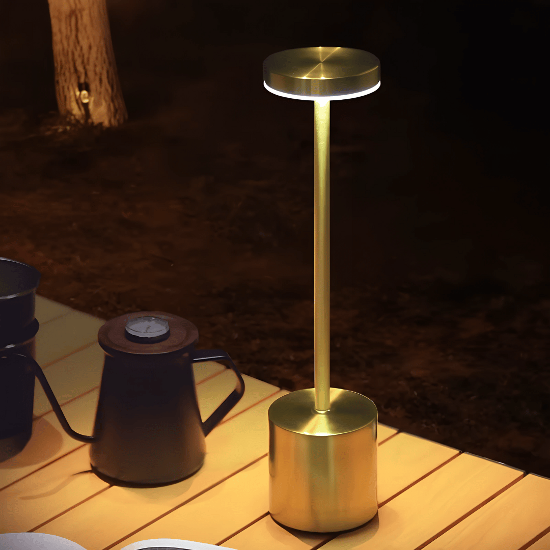 LumiGlow Tischlampe – Kabellose LED-Leuchte mit Touch & Akku – Dimmbar für stilvolle Lichtstimmung drinnen & draußen