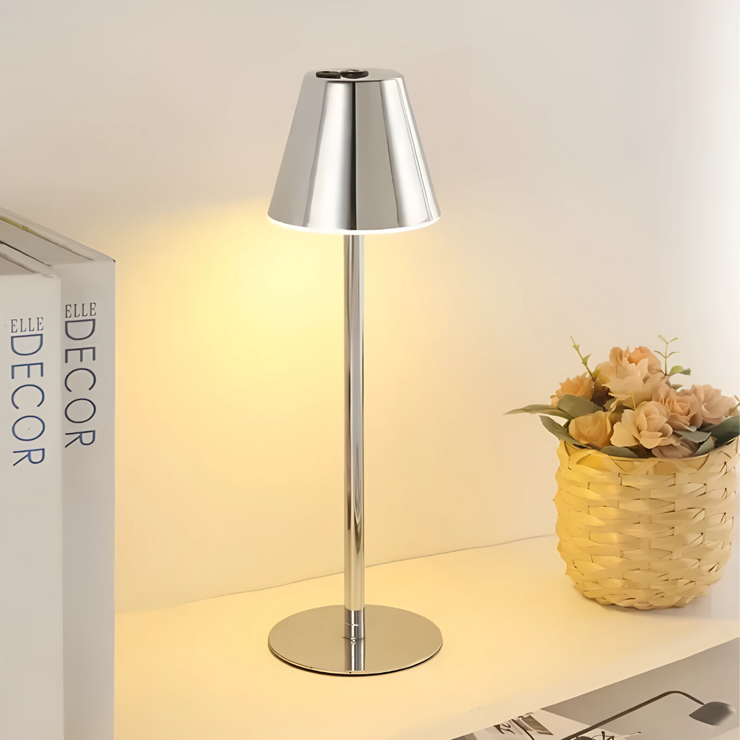 LumiGlow Tischlampe – Wiederaufladbare LED Lampe – Dimmbar für stilvolle Lichtstimmung drinnen & draußen