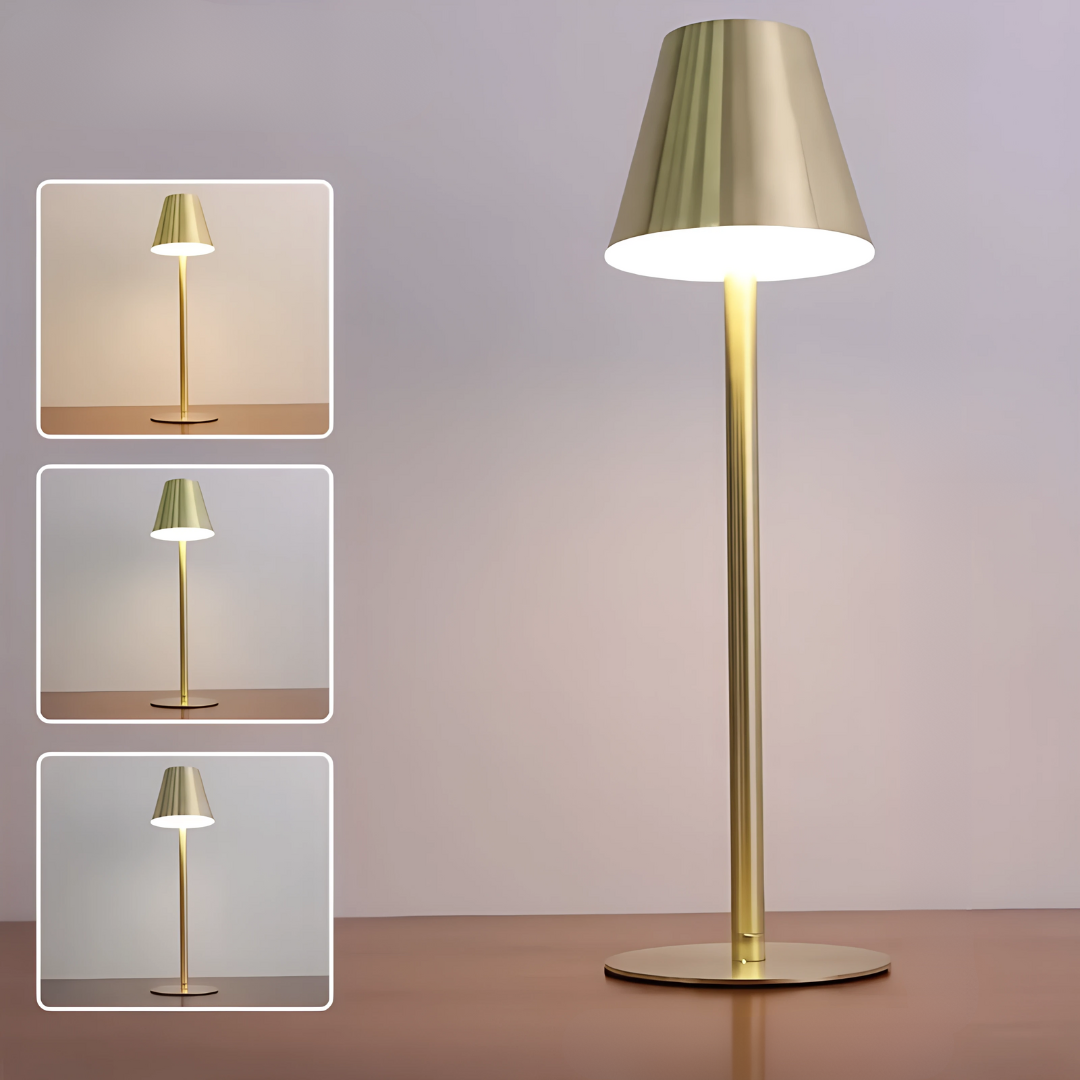 LumiGlow Tischlampe – Wiederaufladbare LED Lampe – Dimmbar für stilvolle Lichtstimmung drinnen & draußen