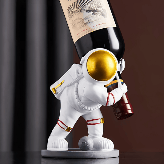 Astronaut Flaschenhalter - Moderne Kunst Tischdeko & Geschenk für Weinfreunde