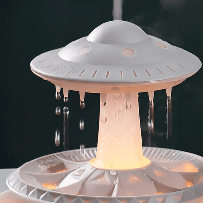 AromaOrbit Luftbefeuchter – UFO Diffusor mit Regen-Effekt für Raumduft & angenehme Luftfeuchtigkeit