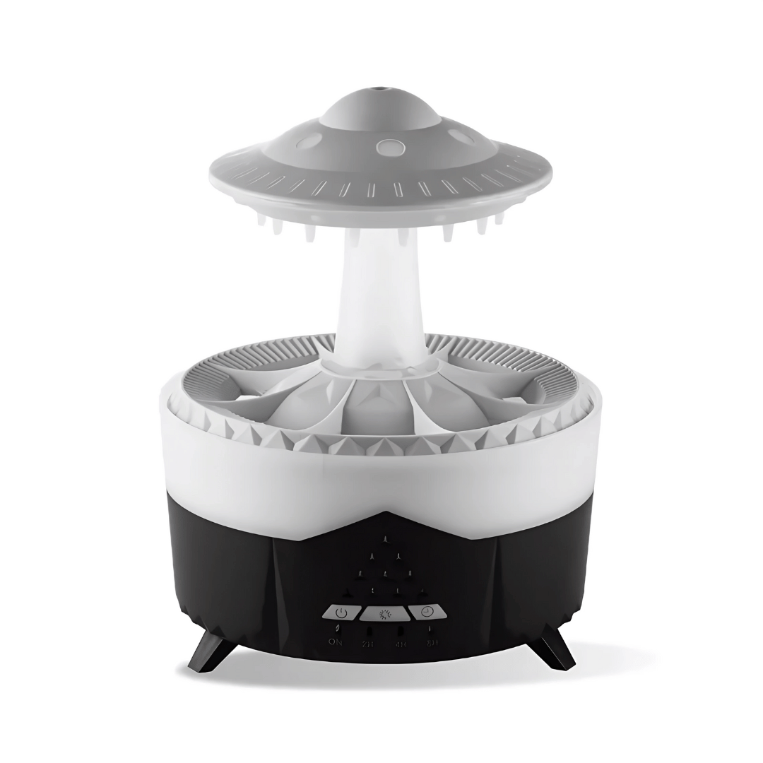 AromaOrbit Luftbefeuchter – UFO Diffusor mit Regen-Effekt für Raumduft & angenehme Luftfeuchtigkeit