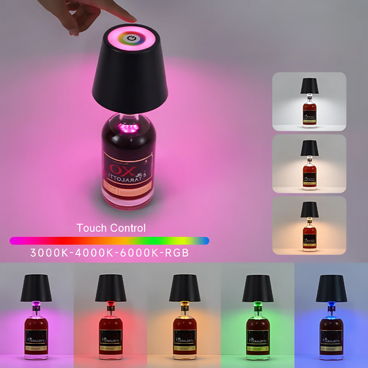 Flaschenlicht Tischlampe LED – Wiederaufladbare Flaschenleuchte mit Touch Steuerung