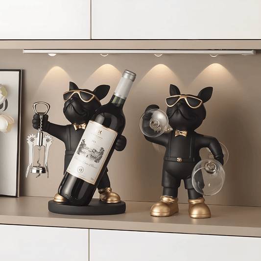 French Bulldog Weinhalter – Moderne Kunst Tischdeko & Geschenk für Weinfreunde