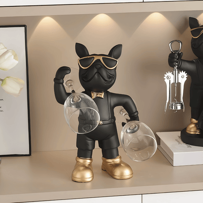 French Bulldog Weinhalter – Moderne Kunst Tischdeko & Geschenk für Weinfreunde