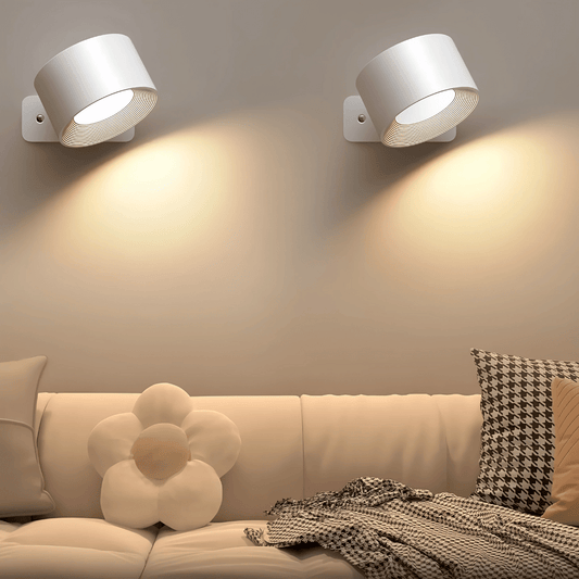 LumaLight 360° Wandleuchte – Kabellose LED Wandlampe mit Akku, 19 RGB Farben, dimmbar & mit Touch- und Fernbedienung