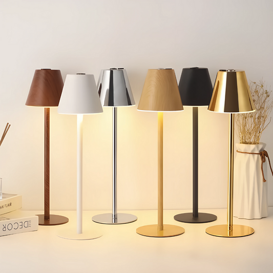 LumiGlow Tischlampe – Wiederaufladbare LED Lampe – Dimmbar für stilvolle Lichtstimmung drinnen & draußen