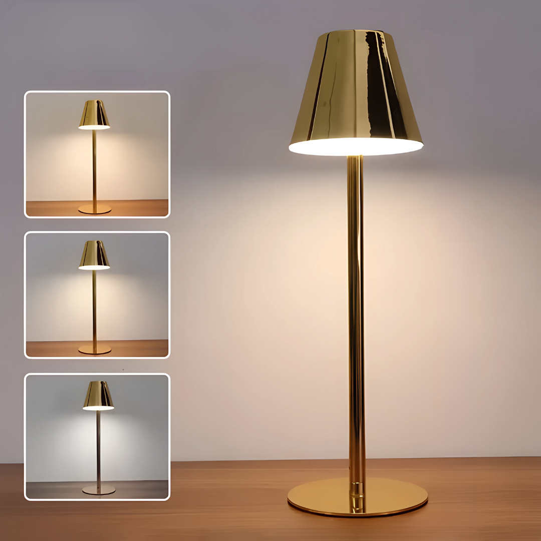 LumiGlow Tischlampe – Wiederaufladbare LED Lampe – Dimmbar für stilvolle Lichtstimmung drinnen & draußen
