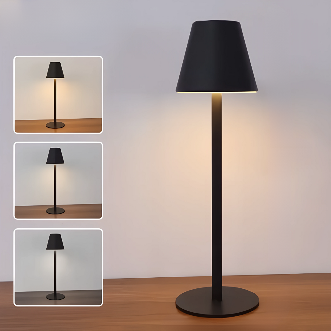 LumiGlow Tischlampe – Wiederaufladbare LED Lampe – Dimmbar für stilvolle Lichtstimmung drinnen & draußen