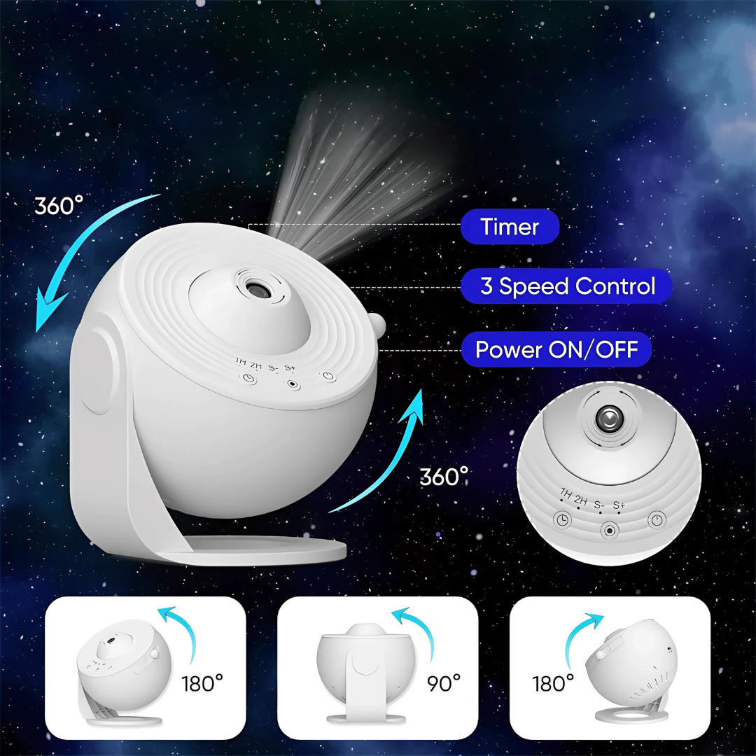 Planetarium Nachtlicht Projektor – LED Galaxy Lampe mit rotierender Sternendecke