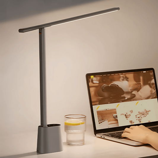 Smart Study LED Tischlampe - Faltbare, dimmbare Leselampe mit intelligenter Helligkeit & Augenschutz fürs Büro
