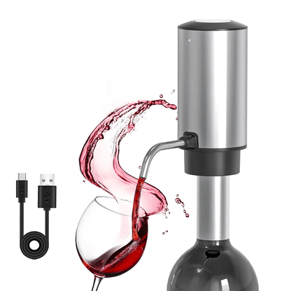 Wein Set – elektrischer Korkenzieher mit Folienschneider, Ausgießer & Weinverschluss im Geschenkset