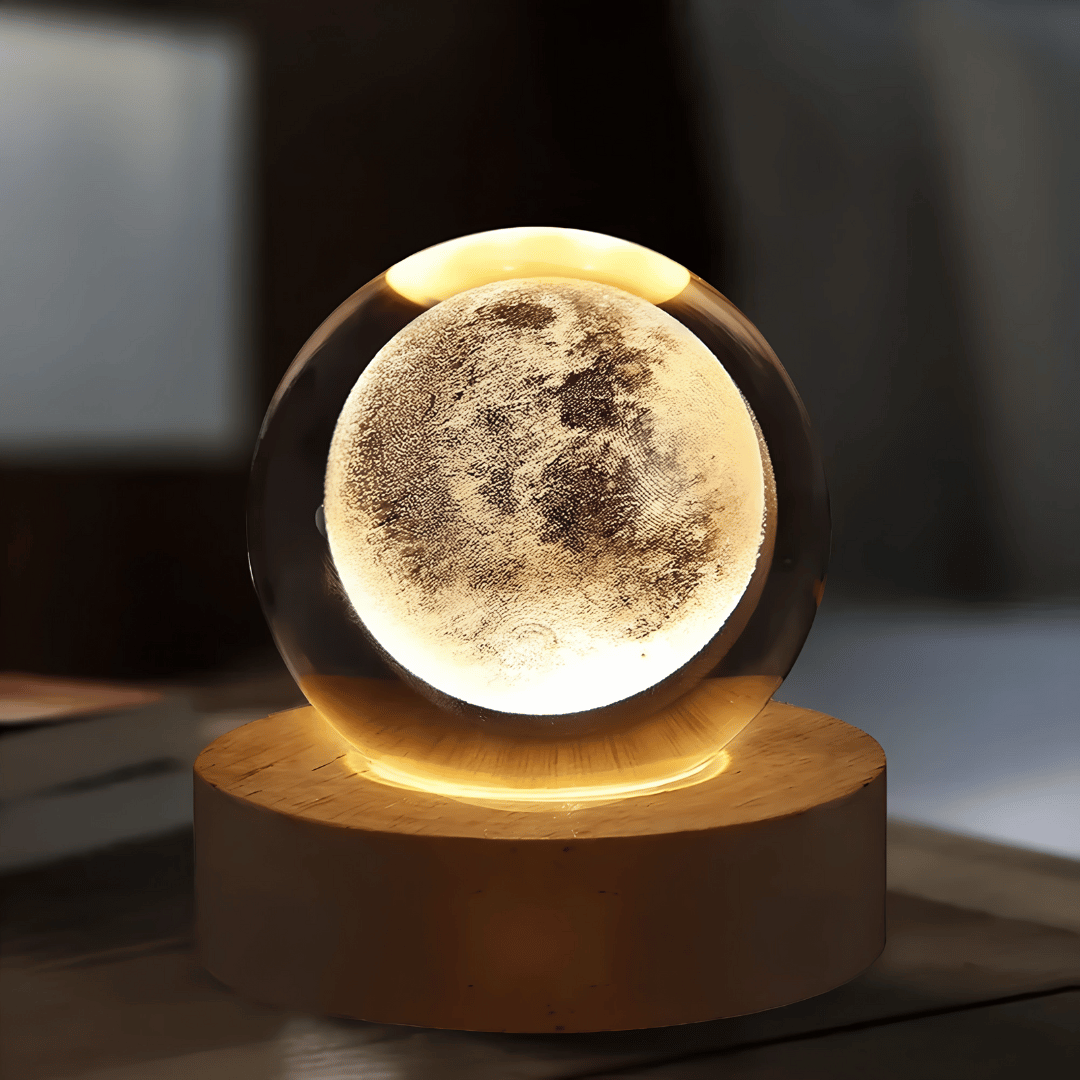 Galaxy Crystal Ball Lampe – 3D-Mondlicht mit USB – Magische Leuchtkugel für Schlafzimmer, Tisch & Home-Deko