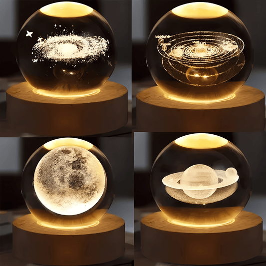 Galaxy Crystal Ball Lampe – 3D-Mondlicht mit USB – Magische Leuchtkugel für Schlafzimmer, Tisch & Home-Deko