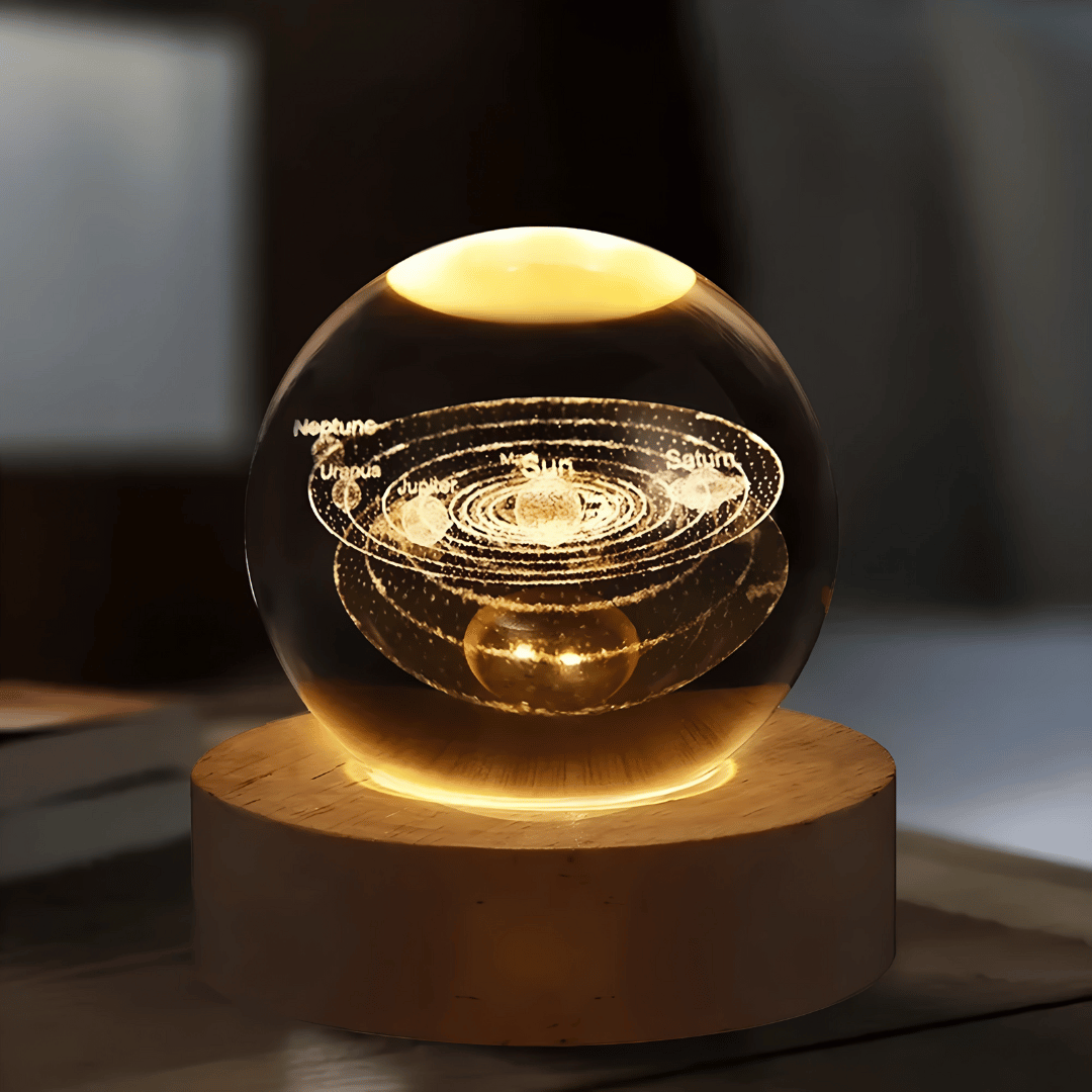 Galaxy Crystal Ball Lampe – 3D-Mondlicht mit USB – Magische Leuchtkugel für Schlafzimmer, Tisch & Home-Deko